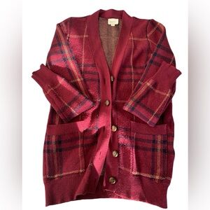 Cyrus Women’s Plaid Cardigan Sweater